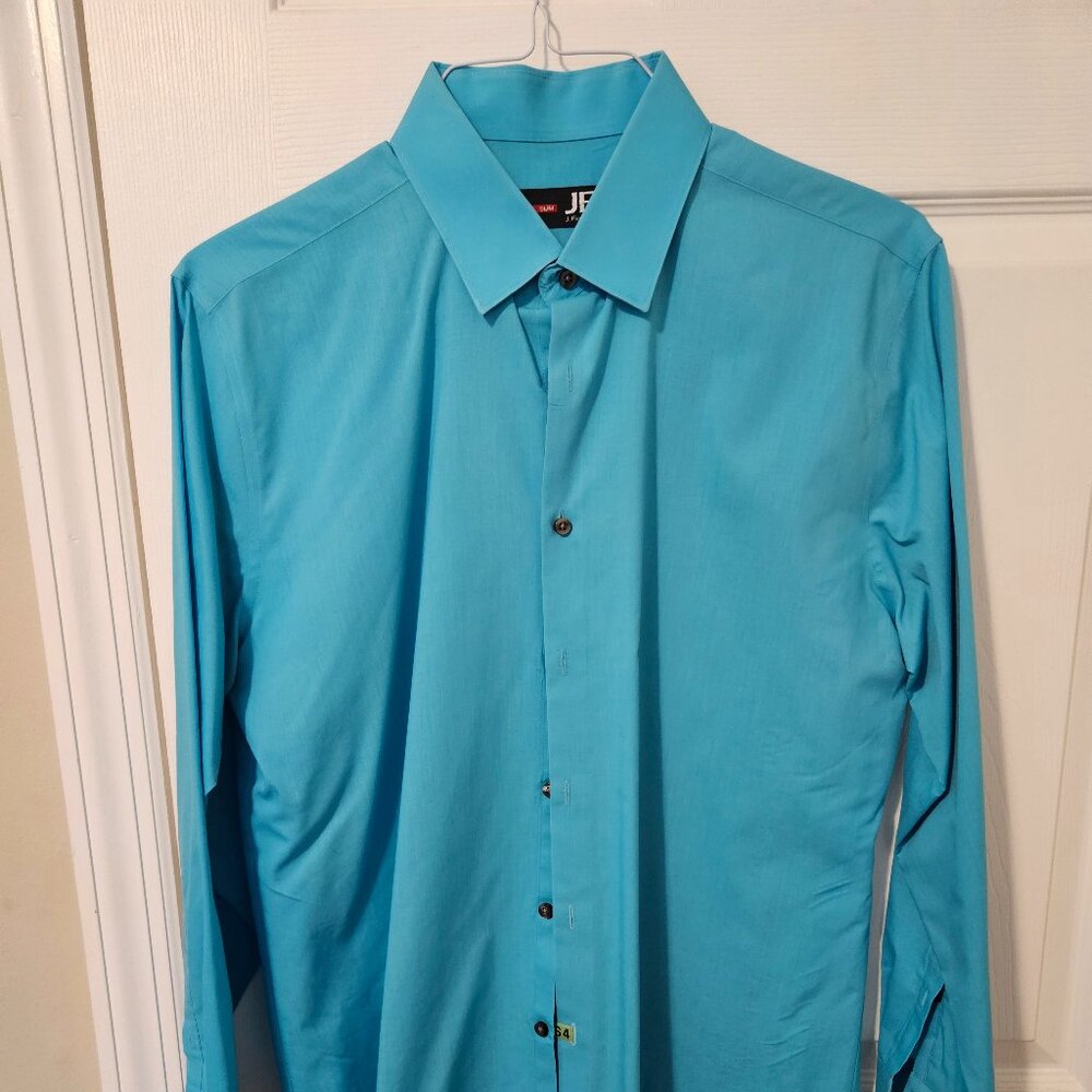 J. Ferrar Slim blue (bright cerulean) dress shirt